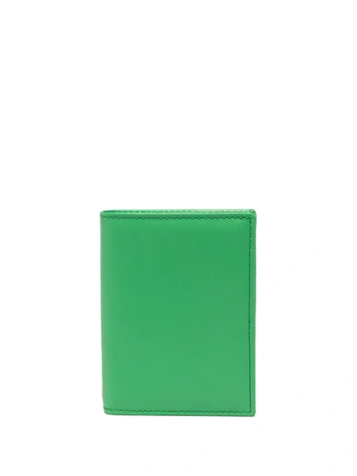 Comme Des Garçons Bi-fold Leather Wallet In Grün