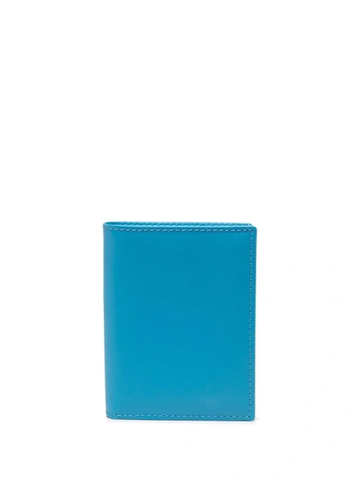 Comme Des Garçons Bi-fold Leather Wallet In Blau
