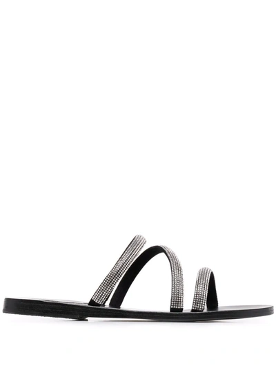 Ancient Greek Sandals Polytimi Diamante Sandals In Black
