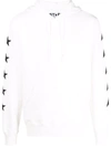 Golden Goose Star Print Hooded Sweater With Kangaroo Pocket In Weiss