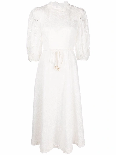 sachin and babi light blue dress Zimmermann Lola Tie Front Midi Dress - Raspberry Floral