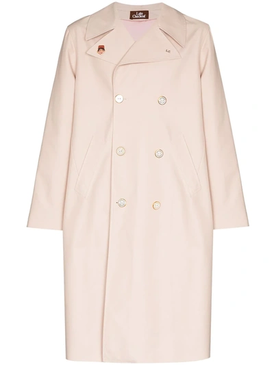 Late Checkout Issa Double-breasted Trench Coat In Pink