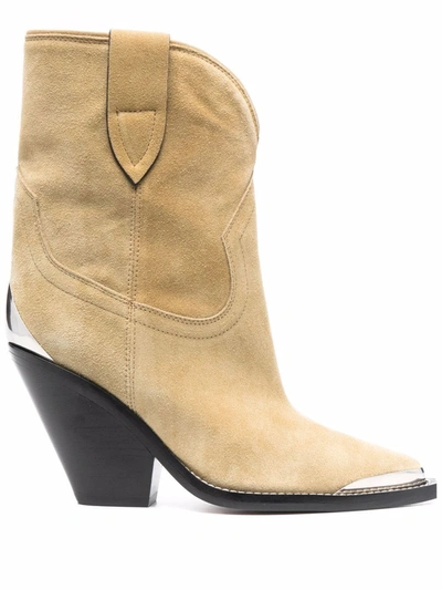 Isabel Marant Leyane Suede Cowboy Boots In Brown