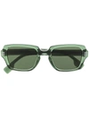 Burberry Eyewear Eldon Square-frame Sunglasses In Green