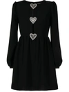 Saloni Camille Heart-embellished Mini Dress In Black