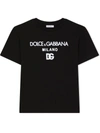 Dolce & Gabbana Embroidered Logo Cotton T-shirt In Black