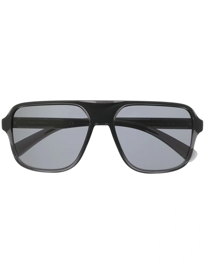 Dolce & Gabbana Logo-embossed Square-frame Sunglasses In Black