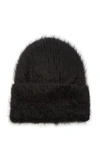 Totême Black Alpaca Knit Beanie In Black