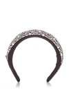 Prada Crystal-embellished Silk Headband In Black