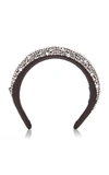 Prada Women's Crystal-embellished Satin Headband In Silver