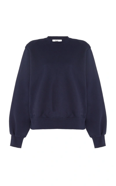 The Frankie Shop Vanessa Relaxed-fit Cotton-jersey Sweatshirt In Blue