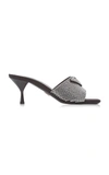 Prada Crystal Embellished Open-toe Pumps In Silver