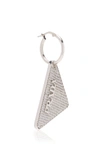 Prada Crystal Logo Symbole Left Earring In Silver