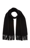 Totême Fine-knit Fringe-edge Scarf In Black