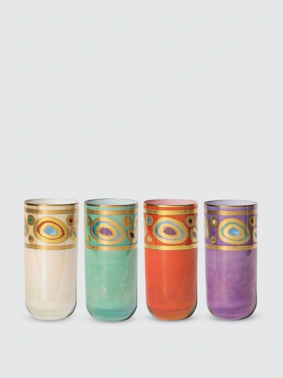 Vietri Regalia Assorted High Ball Glasses, Set Of 4 In Multi