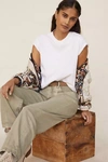 Agolde Anika Cap-sleeve Cotton T-shirt In White