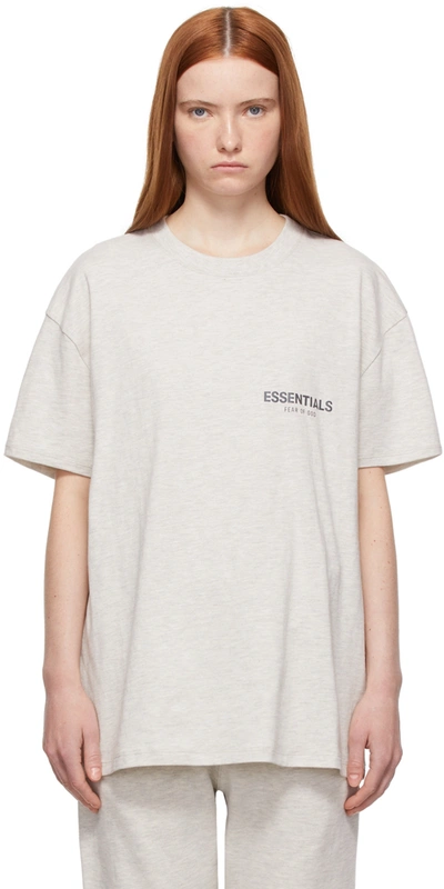 Essentials Off-white Short Sleeve T-shirt In Light Heather Gray