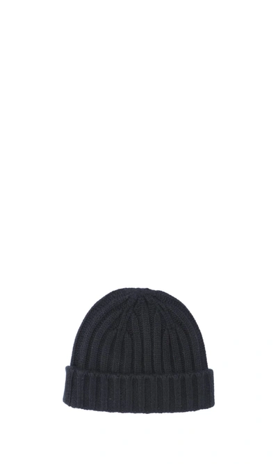 Aspesi Ribbed Cashmere Beanie In Black