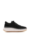 Chloé Hand-stitched Mesh Sneakers With Contrasting Ridged Sole In Multi