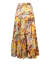 LA DOUBLEJ ABSTRACT-PRINT TIERED SKIRT
