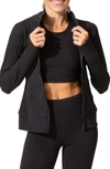 Threads 4 Thought Lori Ribbed Zip Jacket In Jet Black