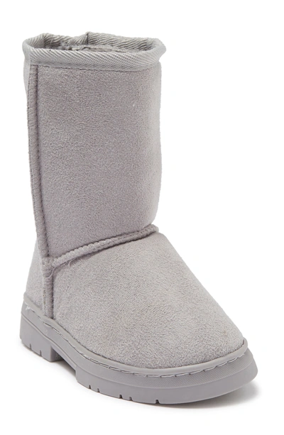 Bebe Kids' Microsuede Faux Fur Lined Winter Boot In Gray