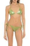 Carmen Sol Triangolo Top In Olive Green