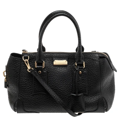 Pre-owned Burberry Black Grained Leather Orchard Boston Bag