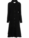 Alexander Mcqueen Ribbed Wool And Cashmere-blend Coat In Black