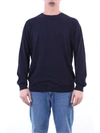 KANGRA KANGRA MEN'S BLUE SILK SWEATER,200432758BLUNAVY 54