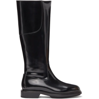 Apc Charlie Leather Knee-high Boots In Black