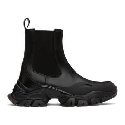 Moncler Genius + 6 Moncler 1017 Alyx 9sm Ary Rubber-trimmed Leather Chelsea Boots In 999 Black