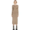 Ganni Tan Software Bodycon Mid-length Dress In 189 Fossil
