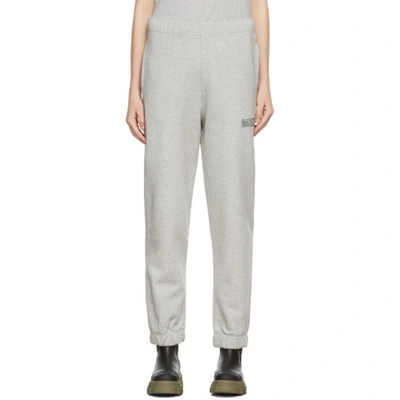 Ganni Logo-embroidered Track Trousers In Grey