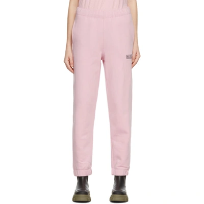 Ganni Pink Software Isoli Elasticized Lounge Trousers In Pink & Purple