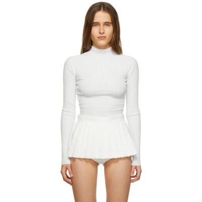 Dion Lee Figure 8 Reversible Rib Knit Top In Ivory
