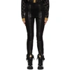 GUCCI BLACK ZIP LEATHER PANTS