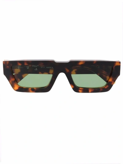 Off-white Manchester Rectangle Acetate Sunglasses In Brown