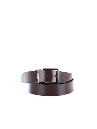Calvin Klein Men's K50k504890brown Brown Leather Belt