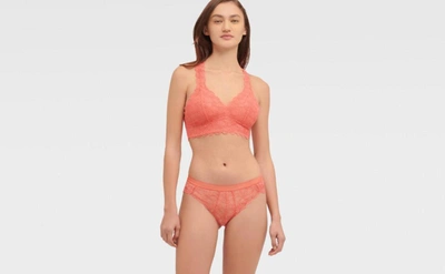 Dkny Superior Lace Racerback Bralette In Sugar Coral