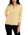 KAREN SCOTT PEARLIZED-BUTTON CARDIGAN, CREATED FOR MACY'S
