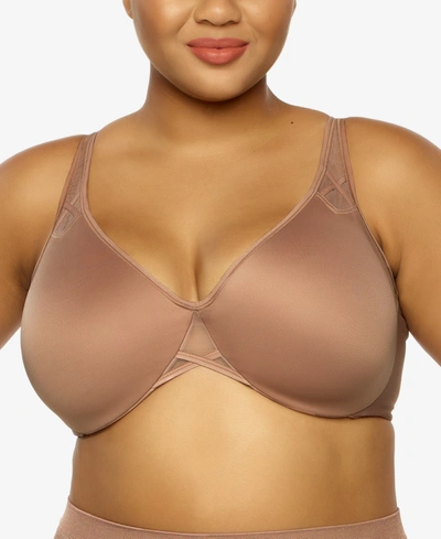 Paramour Plus Size Amaranth Cushioned Comfort Unlined Minimizer Underwire Bra In Rose Tan