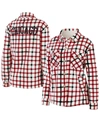 Wear By Erin Andrews Oatmeal Chicago Bulls Plaid Button-up Shirt Jacket In Oatmeal