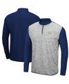 COLOSSEUM MEN'S GRAY, NAVY GEORGIA TECH YELLOW JACKETS PROSPECT SPACE-DYE QUARTER-ZIP JACKET