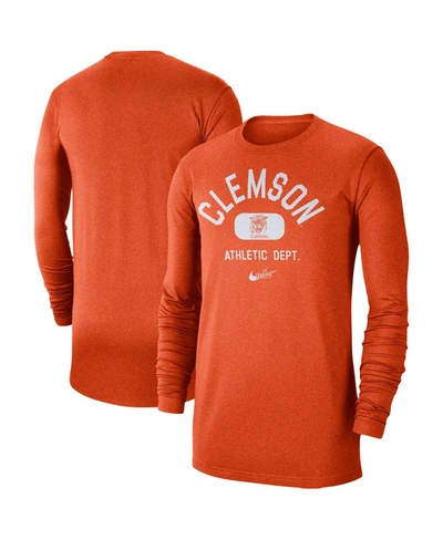 Nike Men's Orange Clemson Tigers Textured Long Sleeve T-shirt