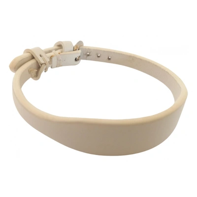 Pre-owned Acne Studios Leather Bracelet In White