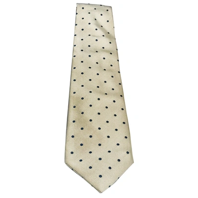 Pre-owned Malo Silk Tie In White