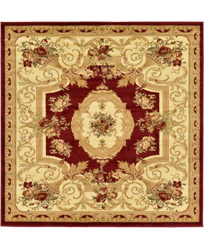 Bayshore Home Belvoir Blv3 6' X 6' Square Area Rug In Red