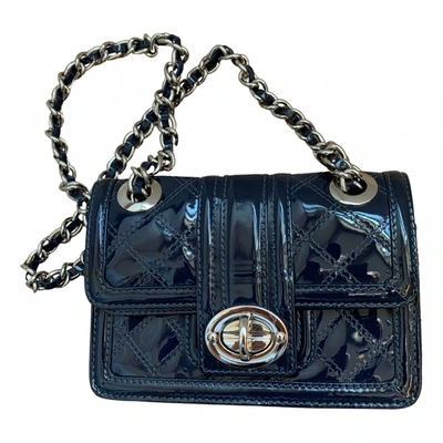 Pre-owned Bimba Y Lola Patent Leather Handbag In Navy