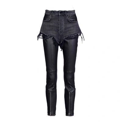 Pre-owned Alexander Wang Leather Slim Pants In Black
